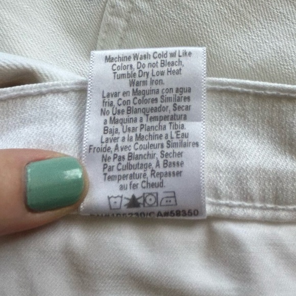 Current Elliott The Fling Slim Boyfriend Jean Sugar White Denim Sz 27 NWT - Picture 14 of 15